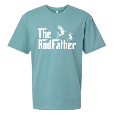 Funny Fishing The Rodfather Fisherman Graphic Sueded Cloud Jersey T-Shirt