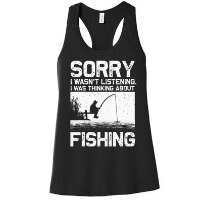 Funny Fishing Trout Bass Fisherman Vacation Women's Racerback Tank