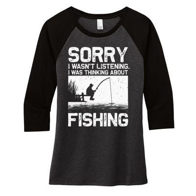 Funny Fishing Trout Bass Fisherman Vacation Women's Tri-Blend 3/4-Sleeve Raglan Shirt