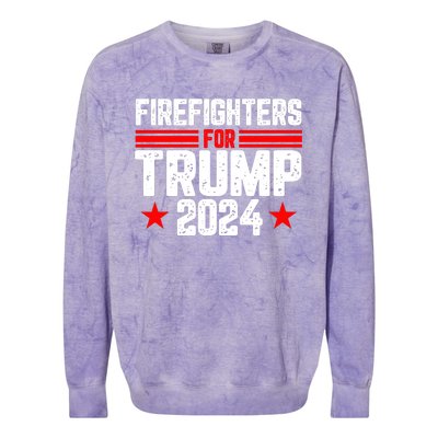 Firefighters For Trump 2024 Colorblast Crewneck Sweatshirt