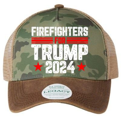 Firefighters For Trump 2024 Legacy Tie Dye Trucker Hat