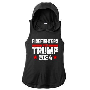 Firefighters For Trump 2024 Ladies PosiCharge Tri-Blend Wicking Draft Hoodie Tank