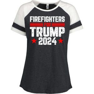 Firefighters For Trump 2024 Enza Ladies Jersey Colorblock Tee