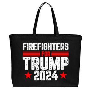 Firefighters For Trump 2024 Cotton Canvas Jumbo Tote