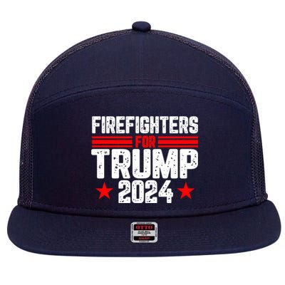 Firefighters For Trump 2024 7 Panel Mesh Trucker Snapback Hat