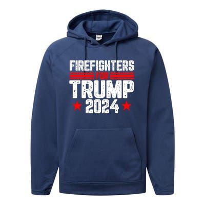 Firefighters For Trump 2024 Performance Fleece Hoodie