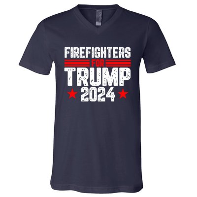 Firefighters For Trump 2024 V-Neck T-Shirt