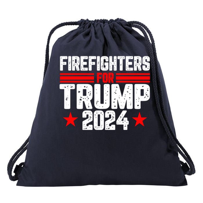 Firefighters For Trump 2024 Drawstring Bag