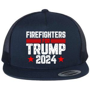 Firefighters For Trump 2024 Flat Bill Trucker Hat