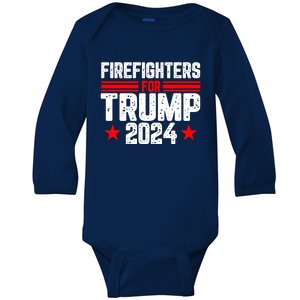 Firefighters For Trump 2024 Baby Long Sleeve Bodysuit