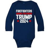 Firefighters For Trump 2024 Baby Long Sleeve Bodysuit