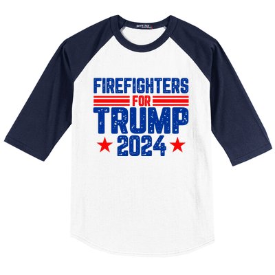 Firefighters For Trump 2024 Baseball Sleeve Shirt