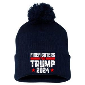 Firefighters For Trump 2024 Pom Pom 12in Knit Beanie