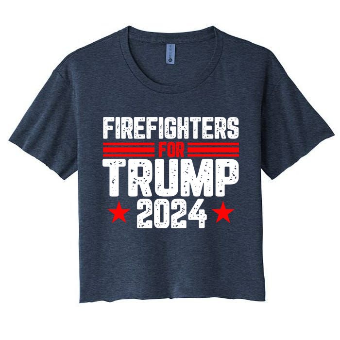 Firefighters For Trump 2024 Women's Crop Top Tee