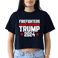 Firefighters For Trump 2024 Women's Crop Top Tee