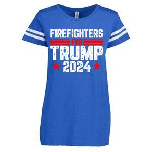 Firefighters For Trump 2024 Enza Ladies Jersey Football T-Shirt