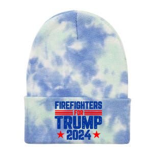 Firefighters For Trump 2024 Tie Dye 12in Knit Beanie