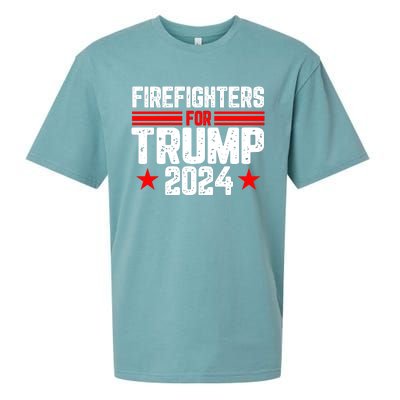 Firefighters For Trump 2024 Sueded Cloud Jersey T-Shirt