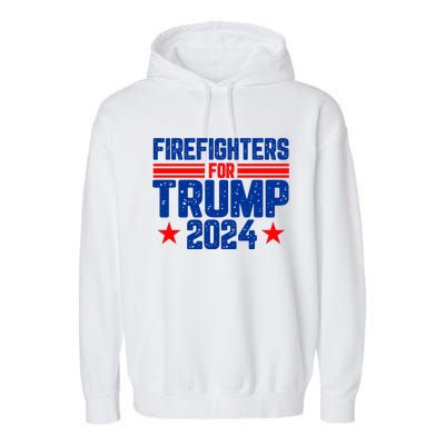 Firefighters For Trump 2024 Garment-Dyed Fleece Hoodie