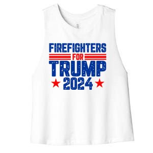 Firefighters For Trump 2024 Women's Racerback Cropped Tank