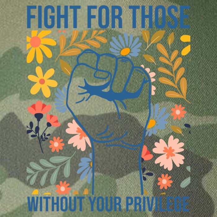 Fight For Those Without Your Privilege Quote Subtle Flower Legacy Tie Dye Trucker Hat