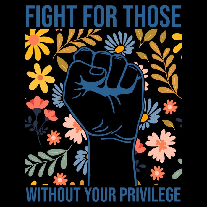 Fight For Those Without Your Privilege Quote Subtle Flower Backpack