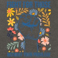 Fight For Those Without Your Privilege Quote Subtle Flower Cotton Canvas Backpack