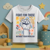 Fight For Those Without Your Privilege Quote Subtle Flower Toddler T-Shirt
