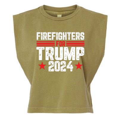 Firefighters For Trump 2024 Support Graphic Garment-Dyed Women's Muscle Tee