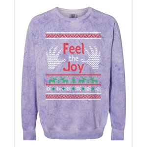 Funny Feel The Joy Ugly Christmas Colorblast Crewneck Sweatshirt