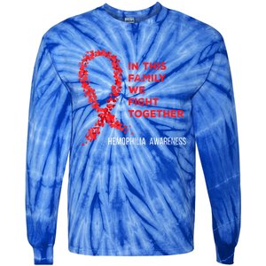 Family Fight Together Hemophilia Warrior Awareness Ribbon Gift Tie-Dye Long Sleeve Shirt