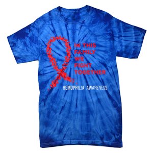 Family Fight Together Hemophilia Warrior Awareness Ribbon Gift Tie-Dye T-Shirt