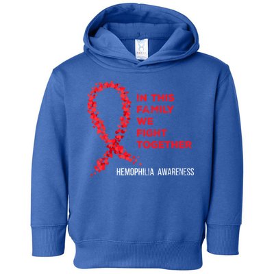 Family Fight Together Hemophilia Warrior Awareness Ribbon Gift Toddler Hoodie