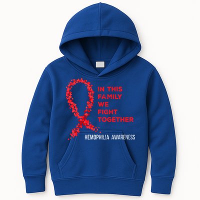 Family Fight Together Hemophilia Warrior Awareness Ribbon Gift Kids Hoodie