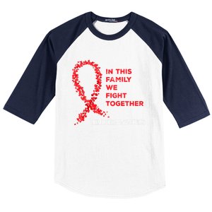 Family Fight Together Hemophilia Warrior Awareness Ribbon Gift Baseball Sleeve Shirt