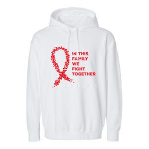 Family Fight Together Hemophilia Warrior Awareness Ribbon Gift Garment-Dyed Fleece Hoodie