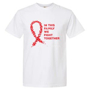 Family Fight Together Hemophilia Warrior Awareness Ribbon Gift Garment-Dyed Heavyweight T-Shirt