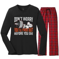 Funny Fitness Trainer Gift Gym Workout Personal Trainer Women's Long Sleeve Flannel Pajama Set 