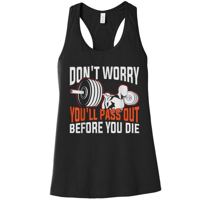 Funny Fitness Trainer Gift Gym Workout Personal Trainer Women's Racerback Tank