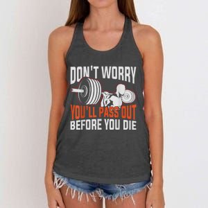 Funny Fitness Trainer Gift Gym Workout Personal Trainer Women's Knotted Racerback Tank