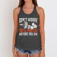 Funny Fitness Trainer Gift Gym Workout Personal Trainer Women's Knotted Racerback Tank