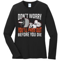 Funny Fitness Trainer Gift Gym Workout Personal Trainer Ladies Long Sleeve Shirt