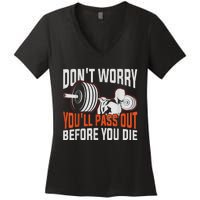 Funny Fitness Trainer Gift Gym Workout Personal Trainer Women's V-Neck T-Shirt