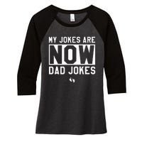 Funny First Time Dad Gifts For Men New Father Dad Jokes Women's Tri-Blend 3/4-Sleeve Raglan Shirt