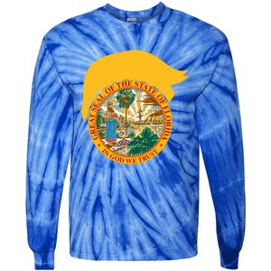 Florida For Trump Floridians Love 2024 Trump President Vote Great Gift Tie-Dye Long Sleeve Shirt