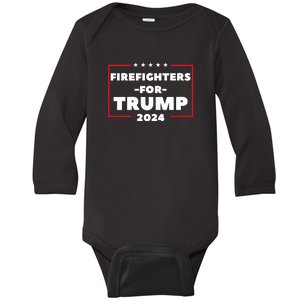 Firefighters For Trump 2024 Baby Long Sleeve Bodysuit