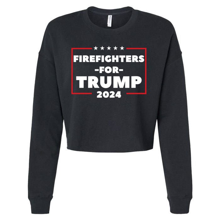 Firefighters For Trump 2024 Cropped Pullover Crew