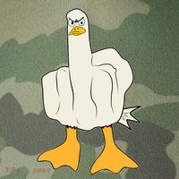 Funny Flipping The Bird Duck Legacy Tie Dye Trucker Hat