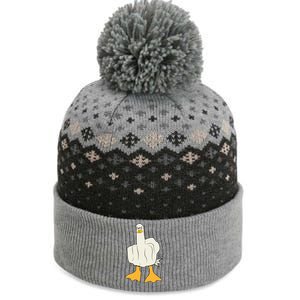 Funny Flipping The Bird Duck The Baniff Cuffed Pom Beanie