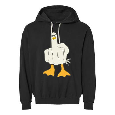 Funny Flipping The Bird Duck Garment-Dyed Fleece Hoodie